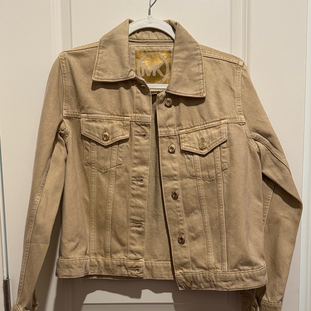 New-Michael Kors Beige Denim Jacket